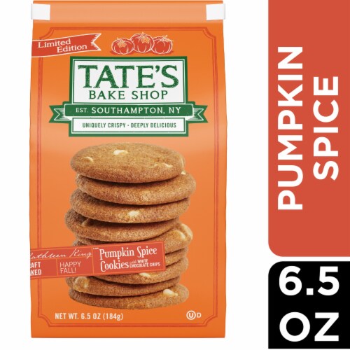 Tate's Bake Shop Pumpkin Spice Cookies With White Chocolate Chips Limited Edition Perspective: front