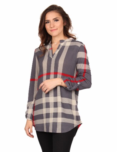 Lildy Button Sleeve Tunic Perspective: front