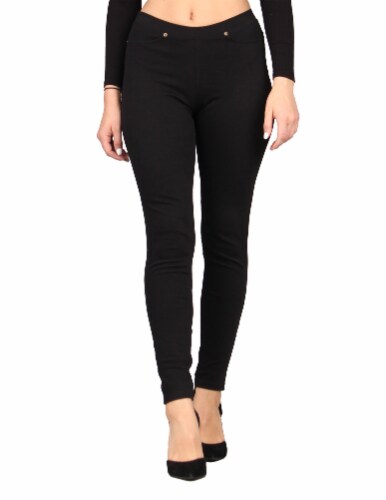 Lildy Solid Denim Jegging - Black Perspective: front