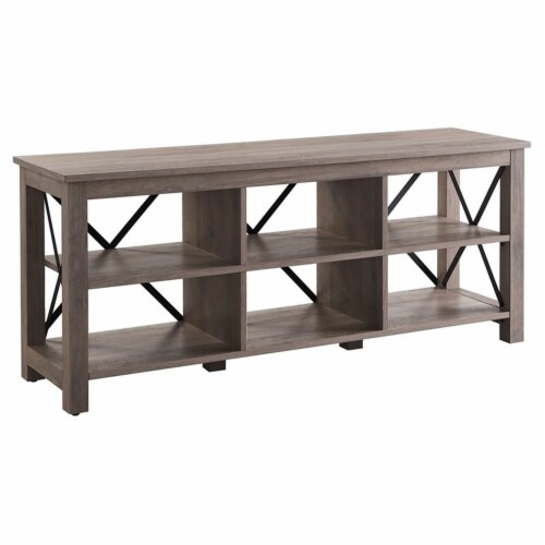 Henn&Hart 58  Gray Oak/Metal TV Stand Perspective: front