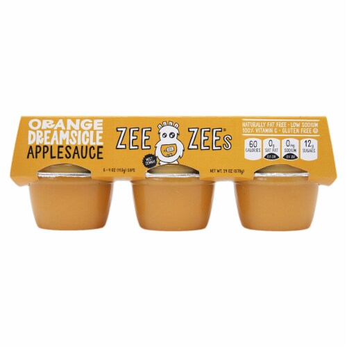 Zee Zee's Orange Dreamsicle Applesauce Cups Perspective: front