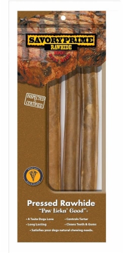 Savory Prime Natural Pressed Rolled Rawhides Perspective: front