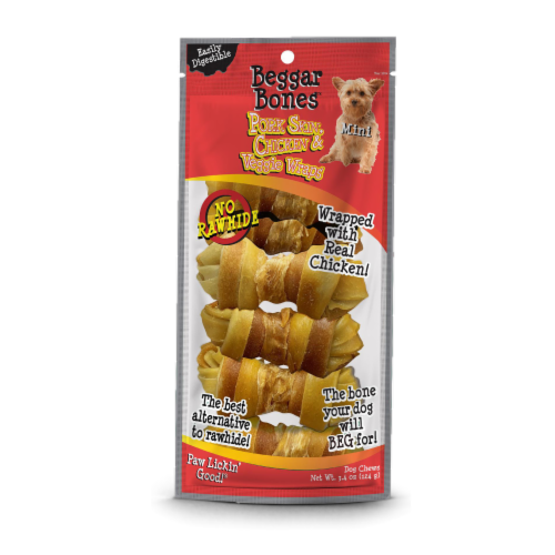 Savory Prime Mini Beggar Bone Dog Treats Perspective: front