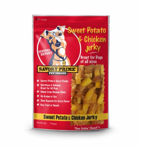Savory Prime® Sweet Potato & Chicken Jerky Pet Treat Perspective: front