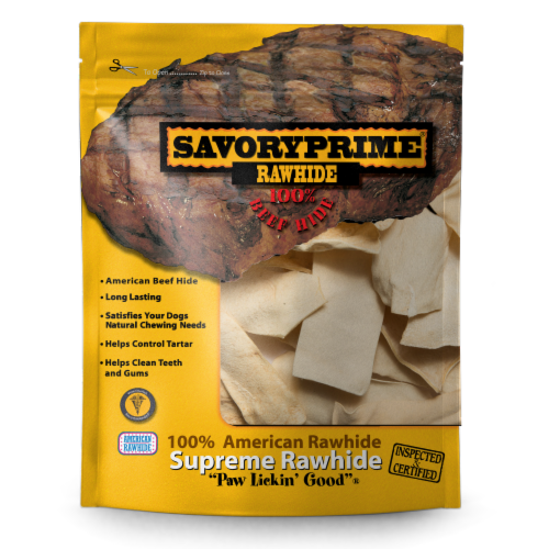 Savory Prime® Natural Rawhide Chips Dog Treats Perspective: front