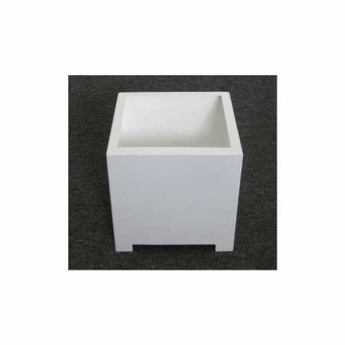 Sunscape SP1S-White Square Planter Box - White - Small Perspective: front