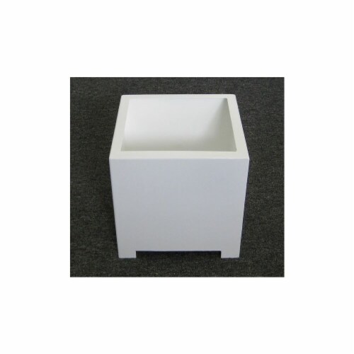 Sunscape SP1M-White Square Planter Box - White - Medium Perspective: front