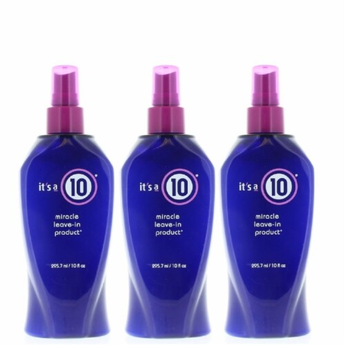 It's A 10 It's A 10 Miracle Leave-In Product 10Oz 3 Pack Hair Treatment For All Hair Types Perspective: front