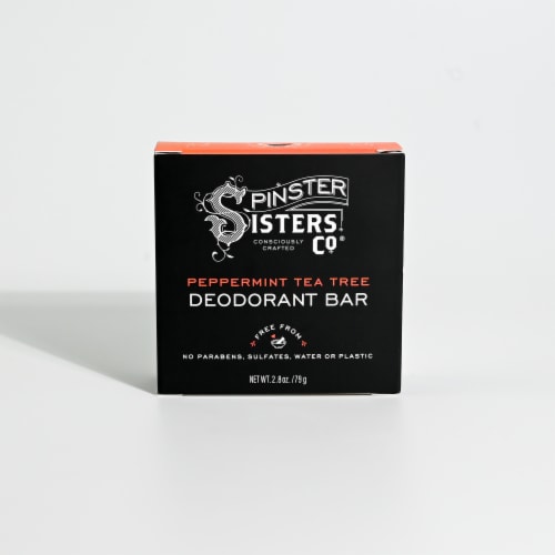 Spinster Sisters Co® Peppermint Tea Tree Deodorant Bar Perspective: front