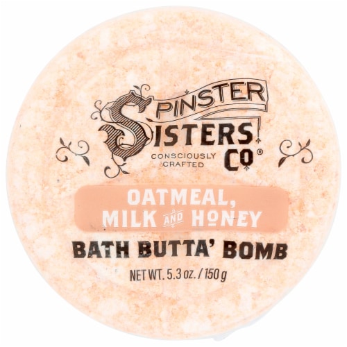 Spinster Sisters Co® Oatmeal Milk & Honey Bath Bomb Perspective: front
