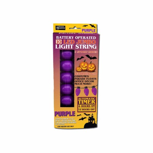 Magic Seasons Battery Operated LED Jumbo Light String - Purple Perspective: front