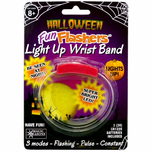 Halloween Fun Flashers Red Light Up Wristband Perspective: front