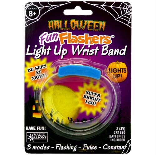 Halloween Fun Flashers Blue Light Up Wristband Perspective: front