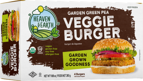 Heaven & Earth Garden Grown Goodness Green Pea Veggie Burger Perspective: front
