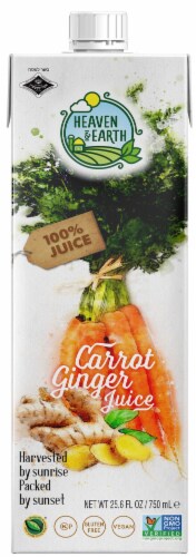 Heaven & Earth Carrot Ginger Juice Perspective: front