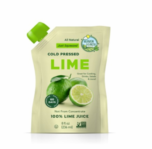 Heaven & Earth Cold Pressed Natural Lime Juice Perspective: front