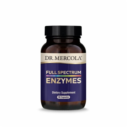 Mercola Full Spectrum Enzymes Supplement Capsules Perspective: front
