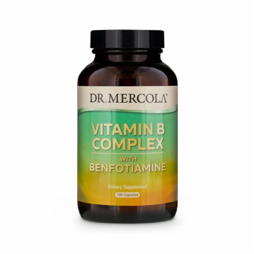 Mercola Vitamin B Complex Supplement Capsules Perspective: front