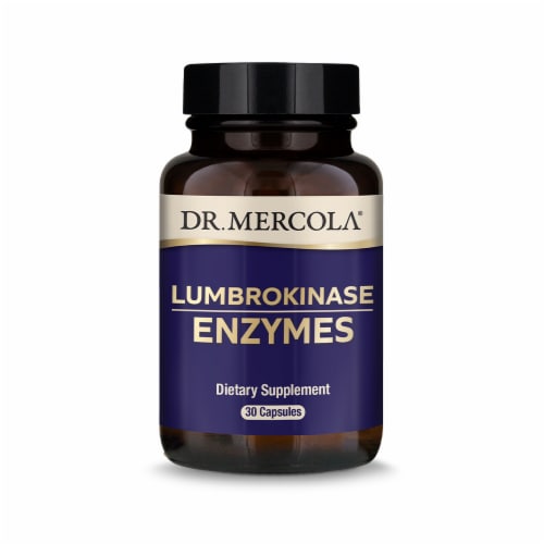 Mercola Lumbrokinase Enzymes Supplement Capsules Perspective: front