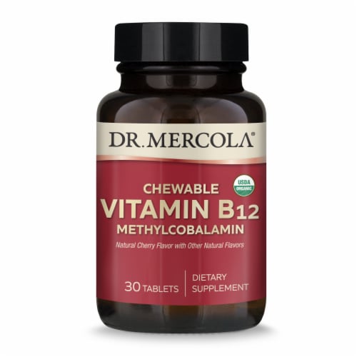 Organic Chewable Vitamin B12 Tablets Perspective: front