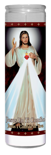 St. Jude Candle Company Jesus Confio Glass Jar Candle Perspective: front