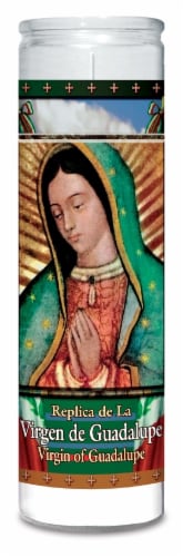 St. Jude Candle Company Replica de La Virgen de Guadalupe Glass Jar Candle - White Perspective: front