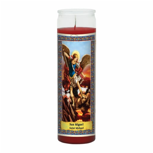 St. Jude Candle Company Saint Michael Glass Jar Candle - Red Perspective: front