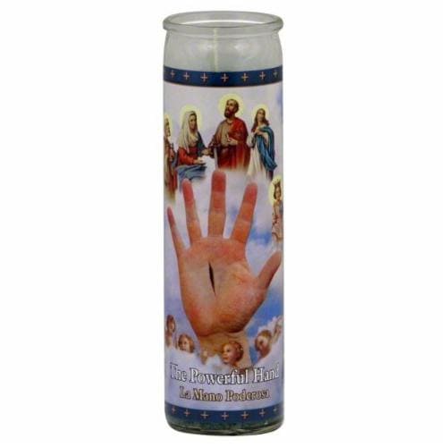St. Jude Candle Company La Mano Poderosa Candle Perspective: front