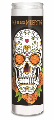 St. Jude Candle Company Day of the Dead Unscented Candle - Dia de los Muertos Perspective: front