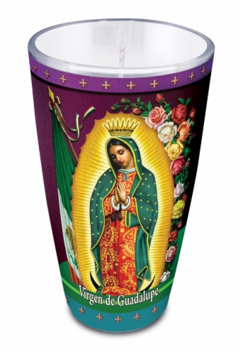 St. Jude Candle Company Virgin de Guadalupe Drinking Glass Candle Perspective: front