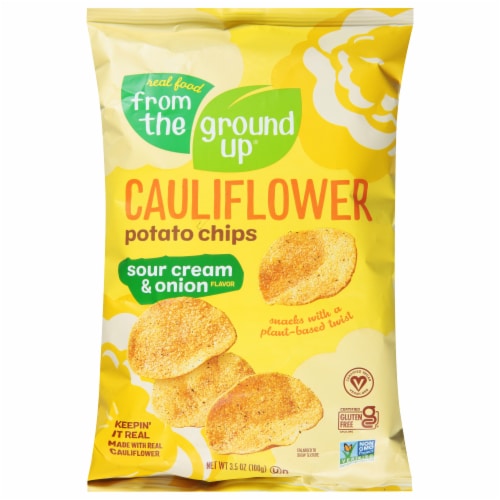 From The Ground Up® Sour Cream and Onion Cauliflower Chips Perspective: front