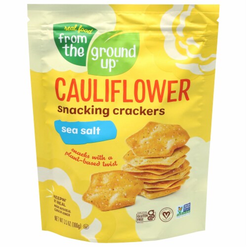 From The Ground Up® Cauliflower Sea Salt Snacking Crackers Perspective: front
