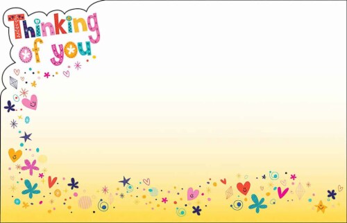 Design 88 79491 Enclosure Card - Thinking of You Retro Stars Hearts Dots Perspective: front