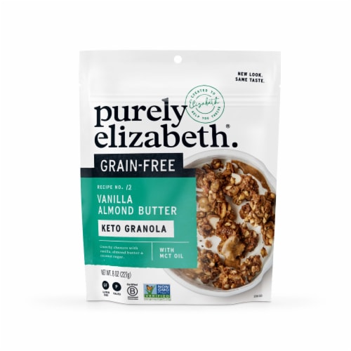 Purely Elizabeth Vanilla Almond Butter Grain Free Keto Granola Perspective: front