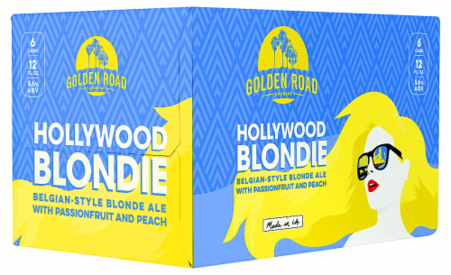 Golden Road brewing Hollywood Blondie Belgian-Style Blonde Ale Perspective: front