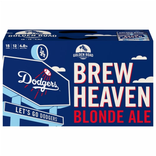 Golden Road Los Angeles Dodgers Brew Heaven Blonde Ale Beer Perspective: front