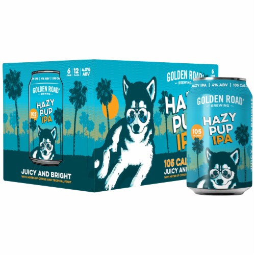 Golden Road Brewing Hazy Pup IPA Perspective: front