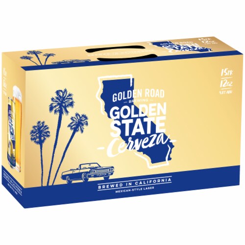Golden Road Brewing Golden State Cerveza Perspective: front