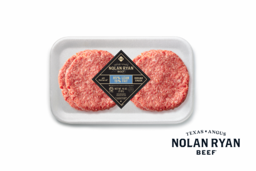 Nolan Ryan Beef® 85% Lean Ground Chuck Patties Perspective: front