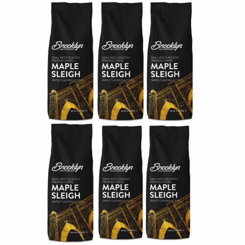 Brooklyn Beans Flavored Ground Coffee, Maple Sleigh, 6 pack (72 ounces total) Perspective: front