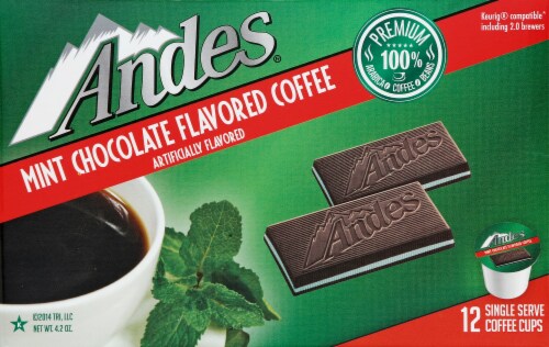 Andes® Mint Chocolate Flavored Single Serve Coffee Cups Perspective: front