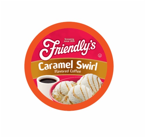 Friendly's Caramel Flavored Coffee Pods for Keurig K Cup Brewers, Caramel Swirl, 40 Count Perspective: front