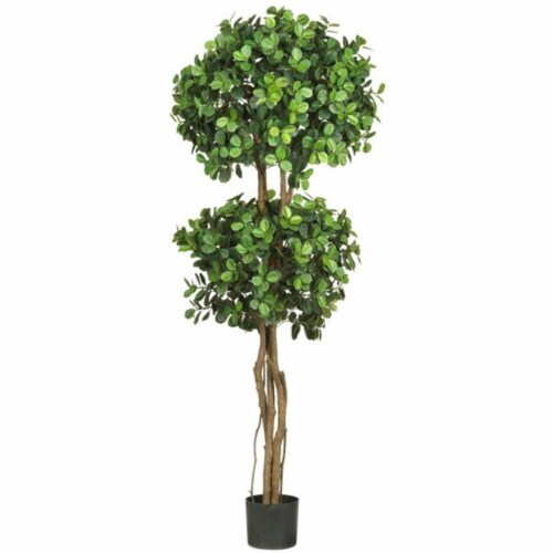 Nearly Natural Silk 5248 5.5 ft. Eucalyptus Double Ball Topiary Silk Tree Perspective: front