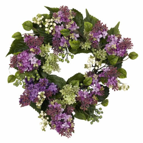 Nearly Natural 4786 20 in. Hanel Lilac Wreath Perspective: front