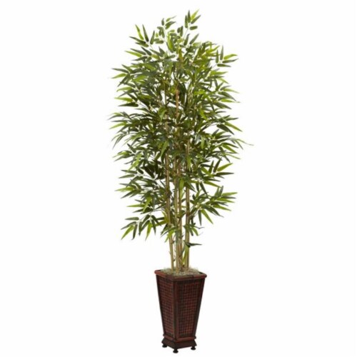 Nearly Natural 5922 6&rsquo; Bamboo Tree with Decorative Planter Perspective: front