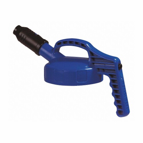 Oil Safe Stumpy Spout Lid,w/1 In Outlet,Blue 100502 Perspective: front