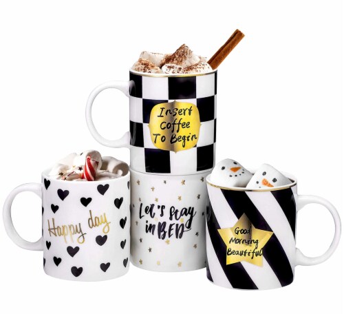 Bruntmor Ceramic Coffee Mug Set of 6 - Unique Coffee and Tea Mug