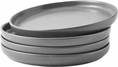 Bruntmor 6 Black Plate Set of 4 - Ceramic Plates Microwave Safe, 6 - Set  of 4 - Foods Co.