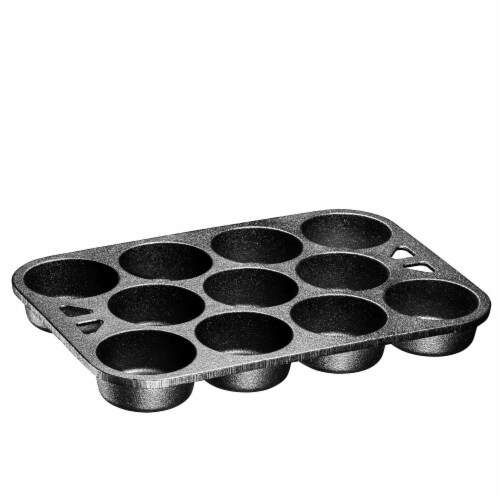 Bruntmor 11 Cup Muffin Pan - Premium Cast Iron Non-Stick Baking