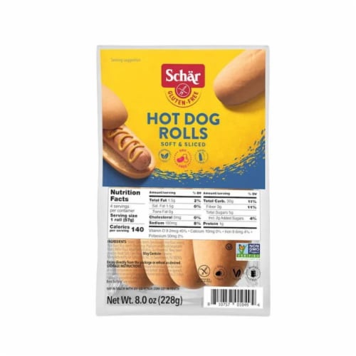 Schar Gluten Free Hot Dog Buns Perspective: front